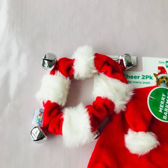 Outward hound Holiday Hatz & Bell Collar 2 PK Christmas Red /White - Picture 2 of 2